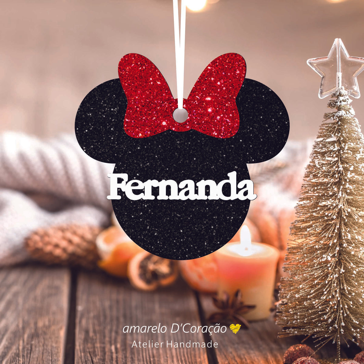 Pêndulo c/ Glitter Minnie e Mickey