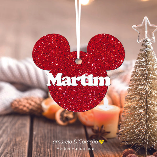 Pêndulo c/ Glitter Minnie e Mickey