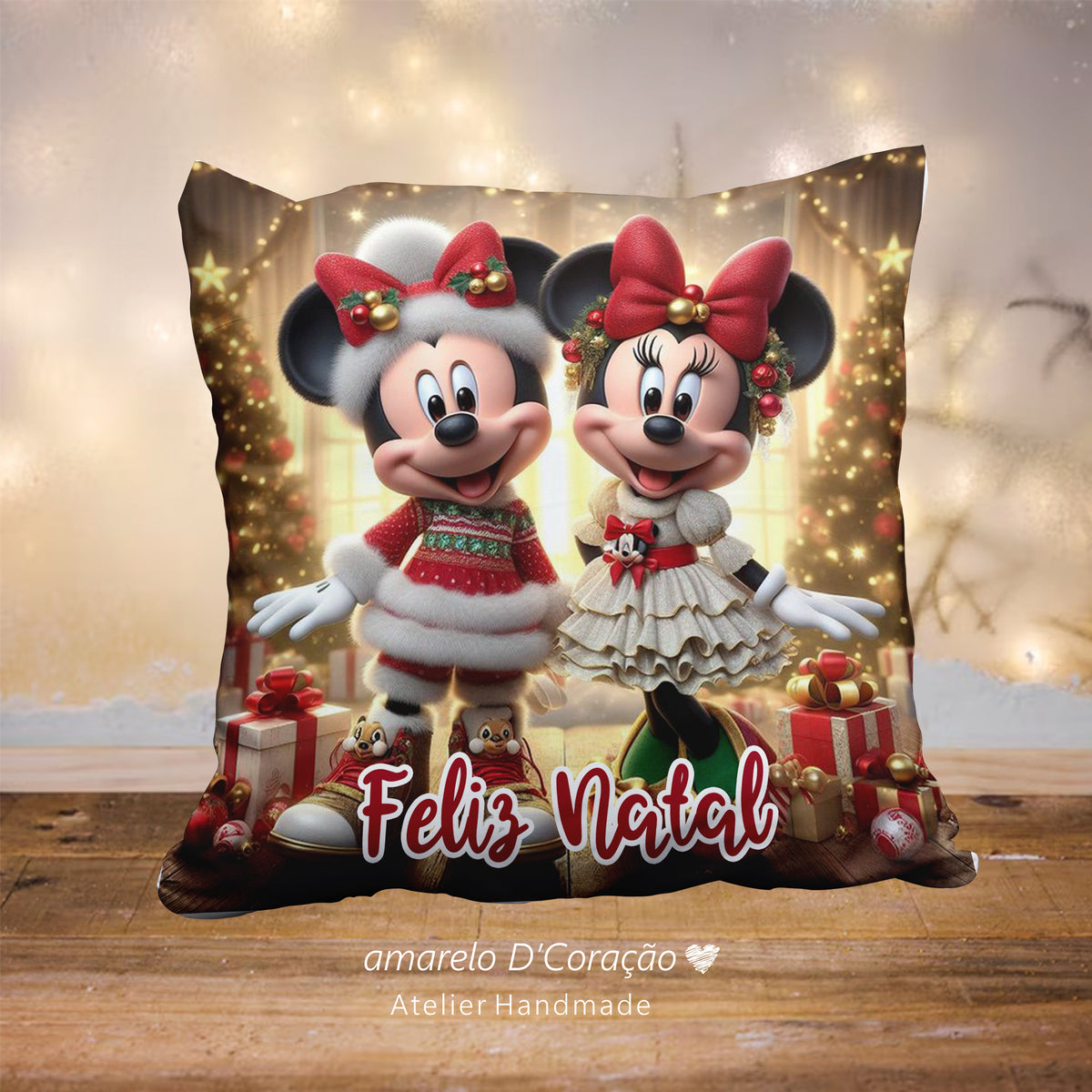 Almofada Natal Minnie e Mickey