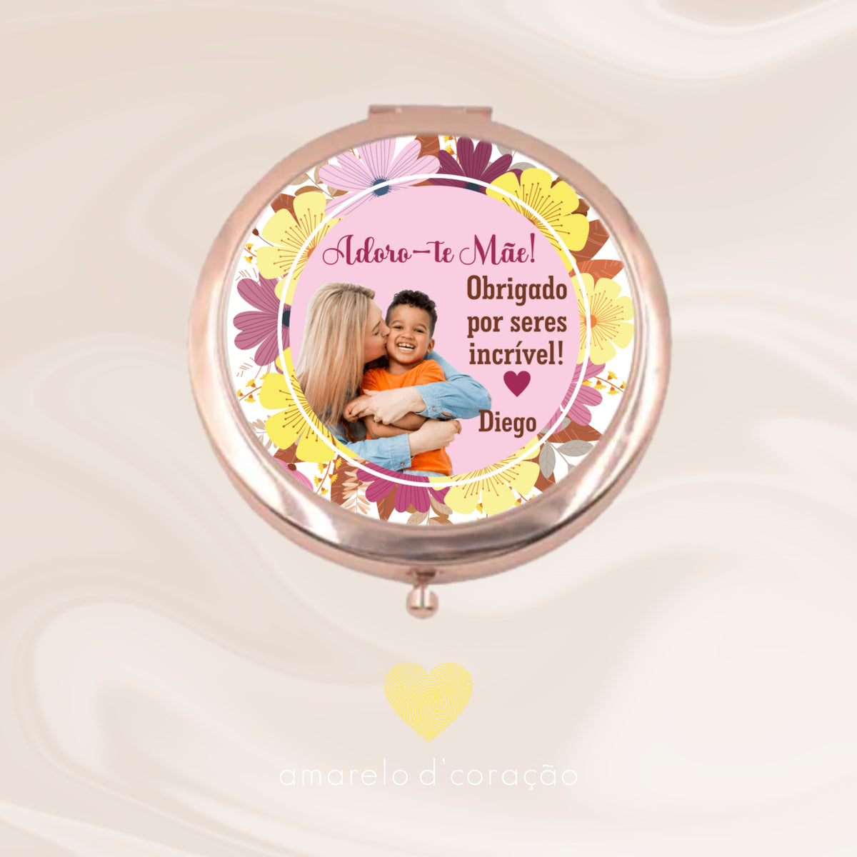 Espelho Redondo Rose Gold